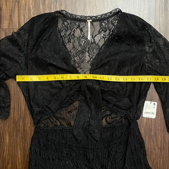 NWT Free people Lala Lace Mini Dress Black medium